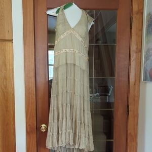 Champagne Prom/Spring Formal Halter Dress